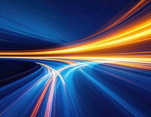 Abstract speed motion, vibrant light trails