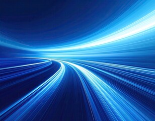 Abstract image of a blue, fast-moving tunnel