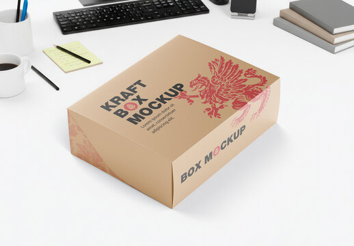Kraft Paper Box Mockup