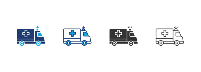 Ambulance Icon Set Multiple Style Collection