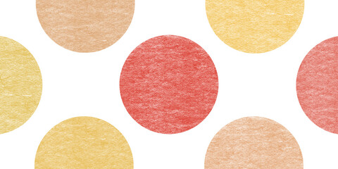 暖色で描かれたモダンな和柄の円形パターンの背景デザイン