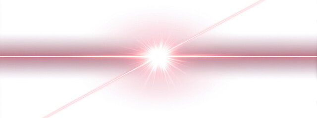 Bright light pink lens flare on white background creates soft and ethereal atmosphere, enhancing visual appeal and adding touch of elegance to any design
