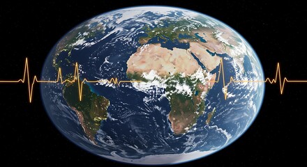 Earth heartbeat graphic