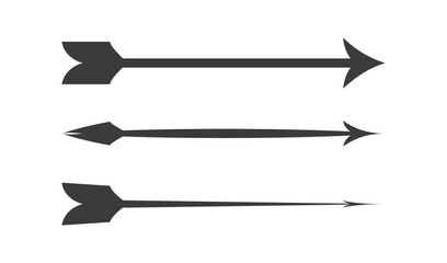 Three stylized dark arrows pointing to the right on a white background