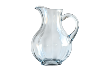 Elegant glass water pitcher carafe on black background classic kitchenware vintage dining drinkware