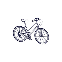 Fototapeta premium Simple line drawing of a classic bicycle on a white background
