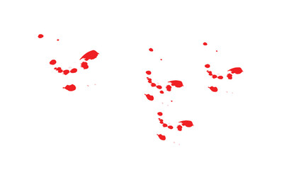 Abstract red and pink organic shapes on white background