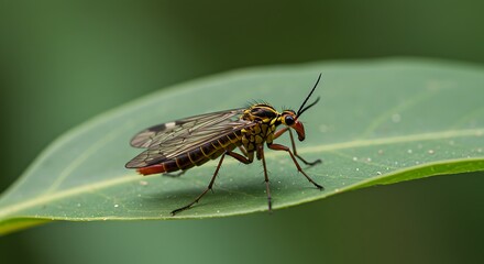 Insect on leaf close up