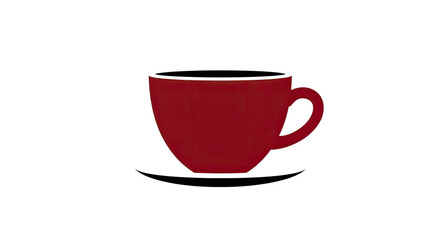 Obraz premium Red coffee cup on saucer simple image.