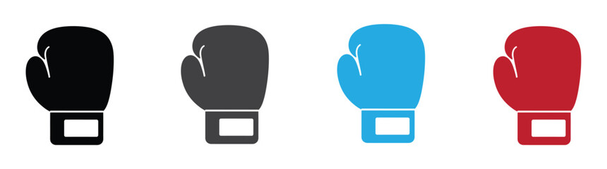 Boxing gloves icon. Knockout punch symbol. Boxer fight sign. Combat competition pictogram. Boxing gloves vector illustration. Champion fighter concept. Self protection training