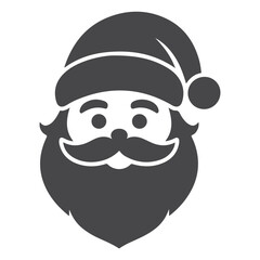 Santa Claus face silhouette with round hat vector festive Christmas design