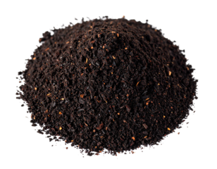 Finely ground black tea powder isolated on white, used for baking, lattes, and flavor.
