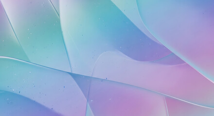 Sheen Aesthetic in Cyber Glass Distortion with Iridescent Blue-Lilac Gradient and Abstract Futuristic Background