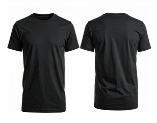 Blank black t-shirt, front and back views (11)