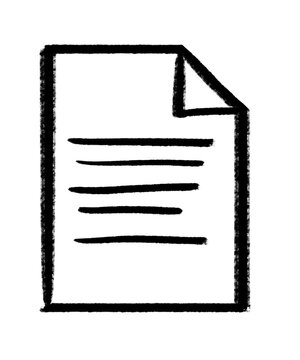 Sektchy, hand-drawn, aesthetic simple vector image of document paper