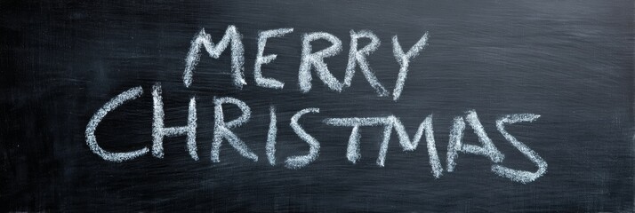 Chalky Merry Christmas scribbles on a festive blackboard, evoking hygge warmth and Yuletide nostalgia in winter gatherings
