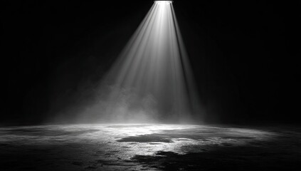 Dramatic spotlight on textured floor