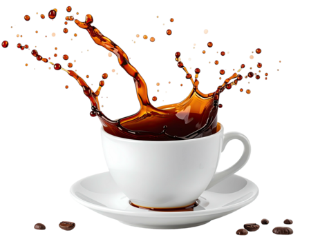 Coffee splash in a white cup (5) - Powered by Adobe
