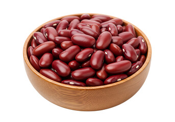 Fototapeta premium Red beans placed on wooden bowl isolated on transparent
