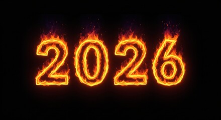 Blazing Numbers Displaying a Four-digit Sequence Engulfed in Bright Orange Flames