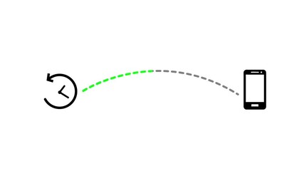 Time transfer to smartphone data transfer concept clock arrow moving to mobile phone digital communication technology - Powered by Adobe