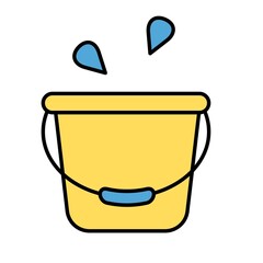 
An illustration of a colored cleaning product icon on a white background