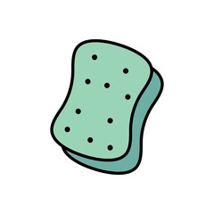 
An illustration of a colored cleaning product icon on a white background