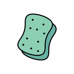 
An illustration of a colored cleaning product icon on a white background