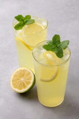 Effervescent lemon mint refreshment conjures midsummer solstice picnics and obscure Lemonade Day revelries, vibrant zest in every sip