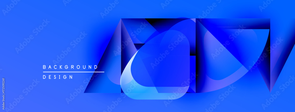 Aufkleber abstract blue shapes overlap, creating dynamic visual effect. modern design elements suggest technol