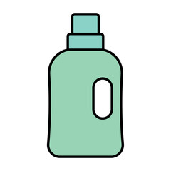
An illustration of a colored cleaning product icon on a white background