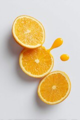 Fototapeta premium Juicy orange slices with luscious citrus cascade, celebrating California Citrus Day and Vitamin C Awareness Week with zestful vibrancy