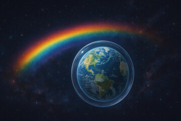Rainbow and Bubbles in space
