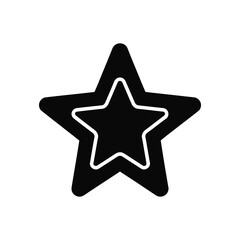 Obraz premium Black Star Icon With White Border On A Plain White Background