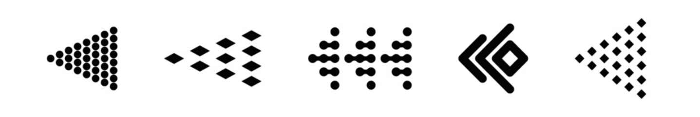 Set of arrows black icons. Vector Illustration. 