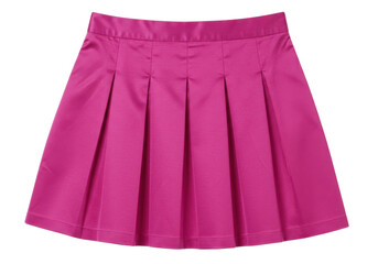 Isolated magenta pleated skirt on display for sale in shop, garment is for feminine wear