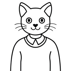 Vector art of anthropomorphic cat wearing a sweater