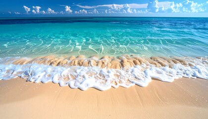 Obraz premium Tropical beach scene with foamy waves