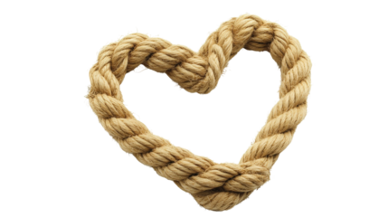 Braided Rope Heart Shape isolated on a transparent background