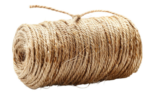 Rustic Jute Twine Roll Natural Cordage for Crafts Packaging and Gardening on a Black Background