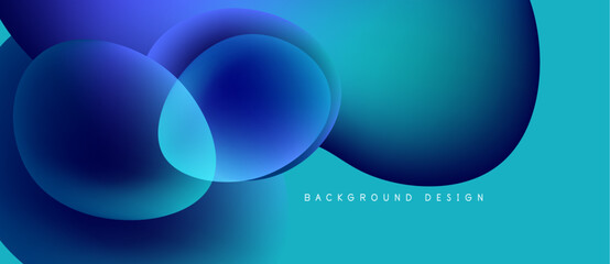Abstract blue gradients form overlapping circles. Minimalist design with text indicating background usage. Smooth transitions create depth.
