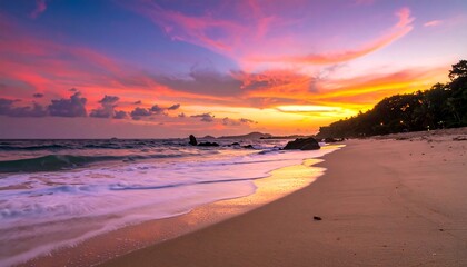 Tropical sunset beach scene (9)