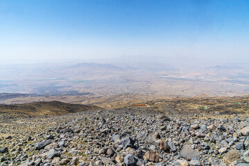 The scenic views of Mount Ararat, with an elevation of 5,137 m (16,854 ft), also known as Masis or Mount Ağrı, is a snow-capped and dormant compound volcano in Turkey. 