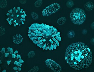 virus in blue