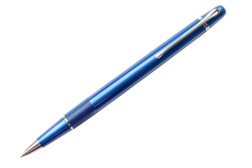 Elegant Blue Rollerball Pen on Black Background Writing Instrument Photography Luxurious Stationery