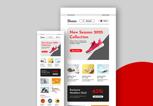 Clean Shoe Store  Email Newsletter Template Layout