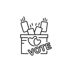 Voting icon, Ballot box Symbol Outline icon Transparent background Editable Stroke