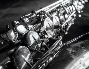 Close Up of a Polished Saxophone.