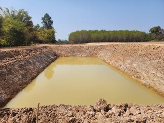 The reserve water source in the farmer's farm.