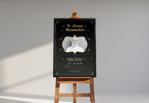 Funeral Welcome Sign Template Vintage Style With Black Accents